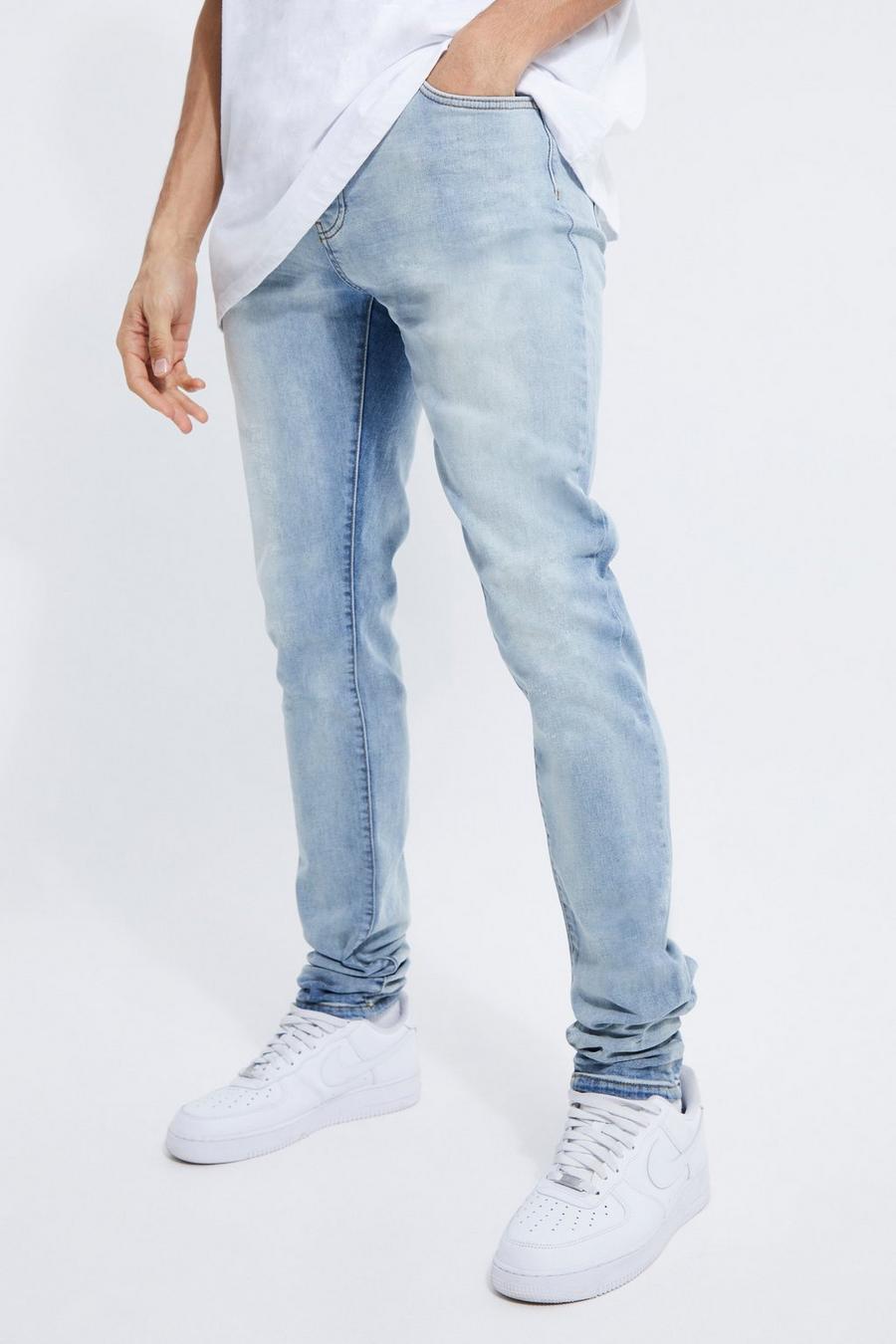 Ice blue Tall Stretch Stacked Skinny Jeans image number 1