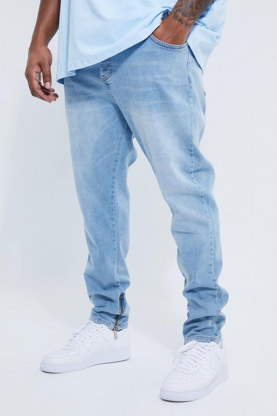 Grande taille - Jean super skinny zippé, Light blue