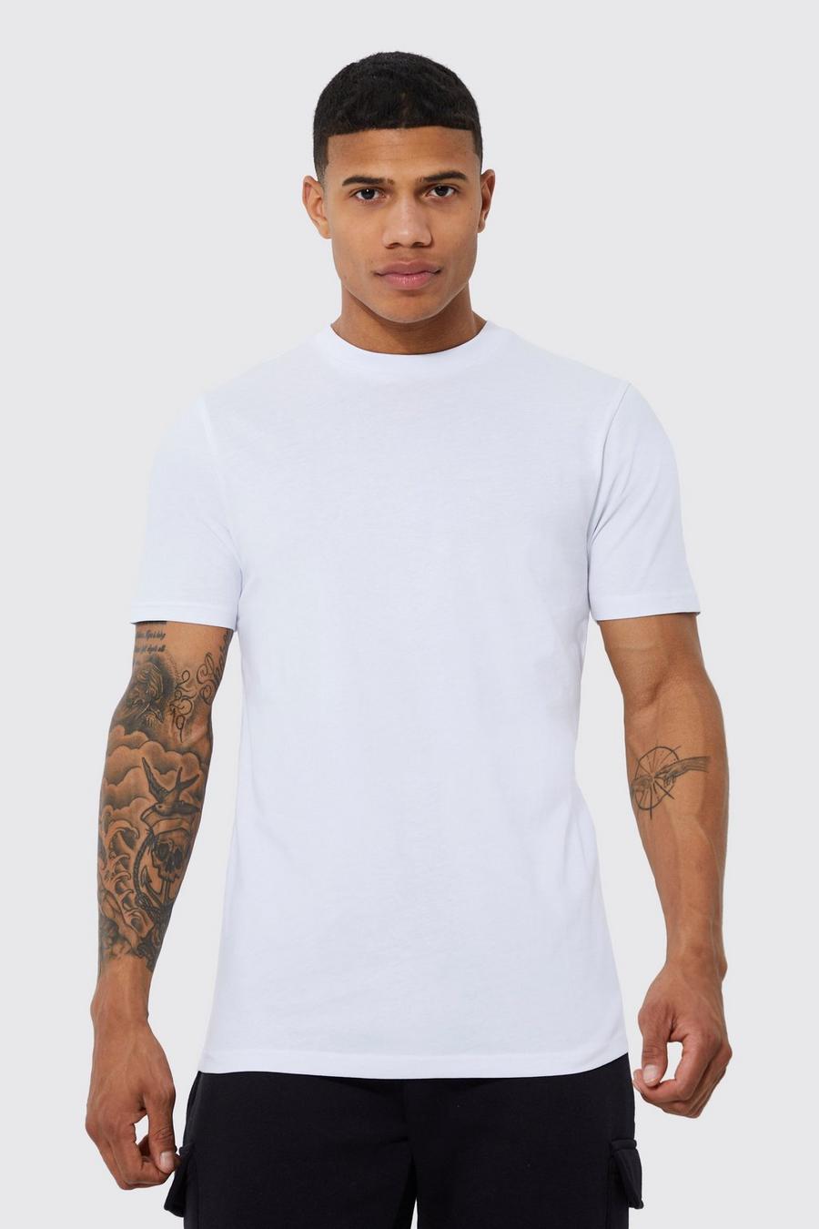 White vit Basic Crew Neck T-shirt