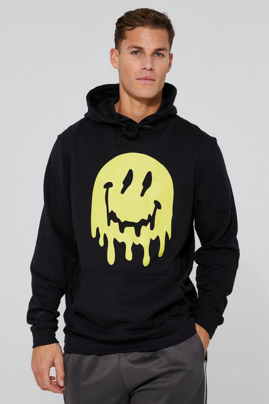 Tall Drip Face Hoodie, Black image number 1