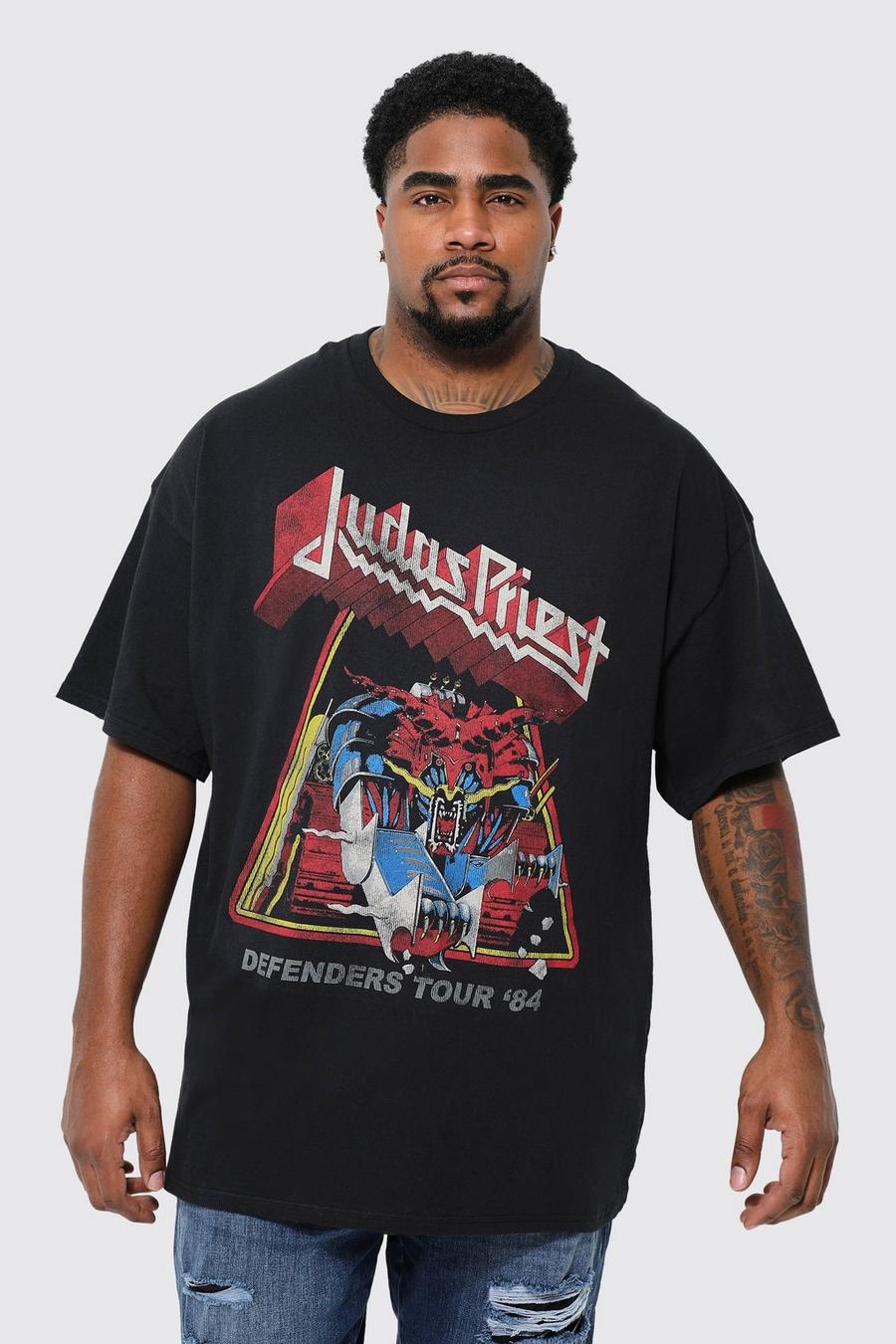 Black svart Plus Judas Priest License T-shirt