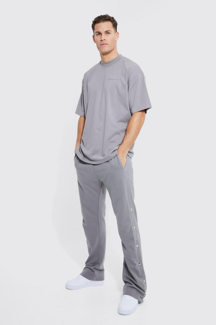 Light grey Tall Oversized Gusset T-shirt Tracksuit image number 1