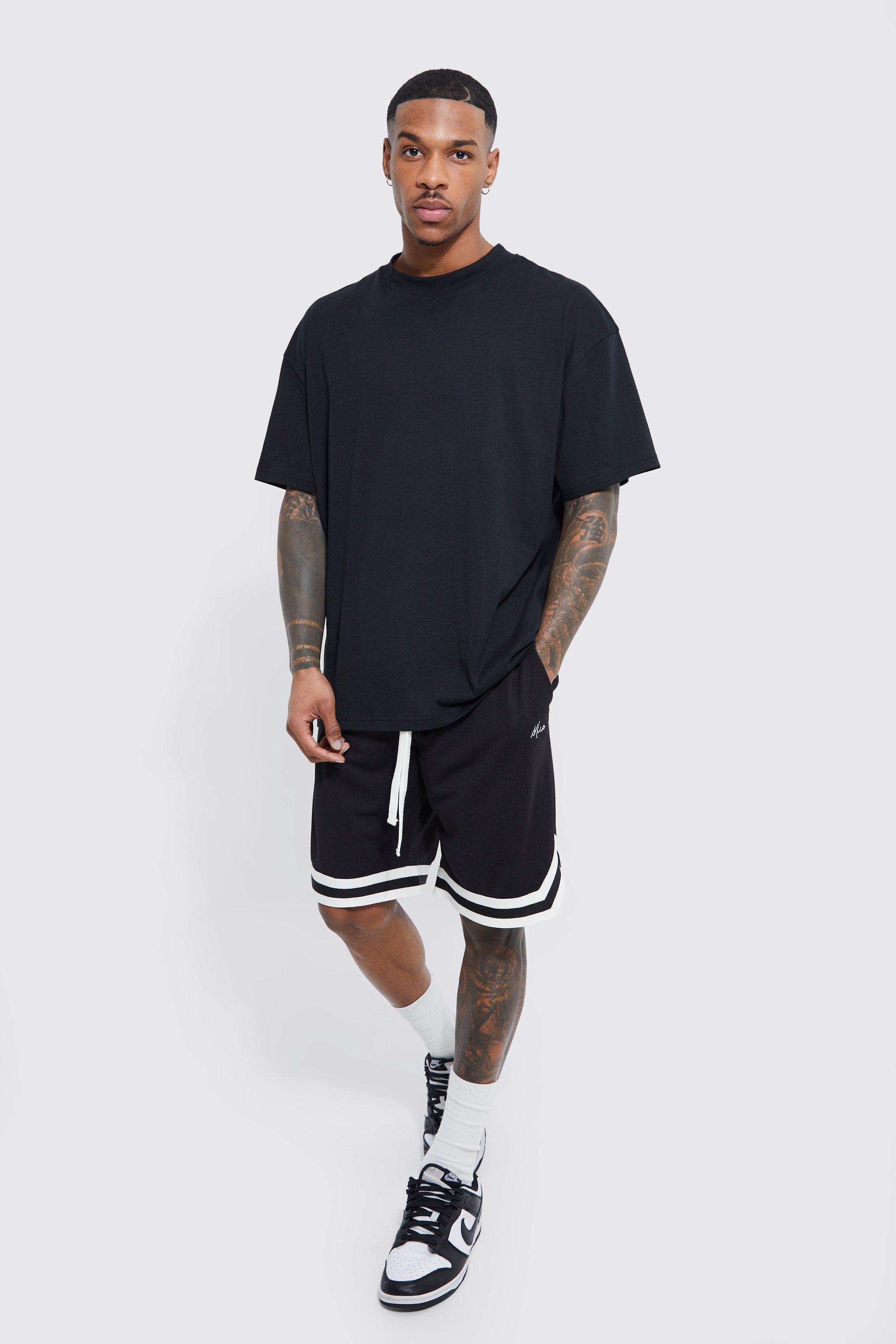 Relaxed Fit Mesh Shorts - Black - Men