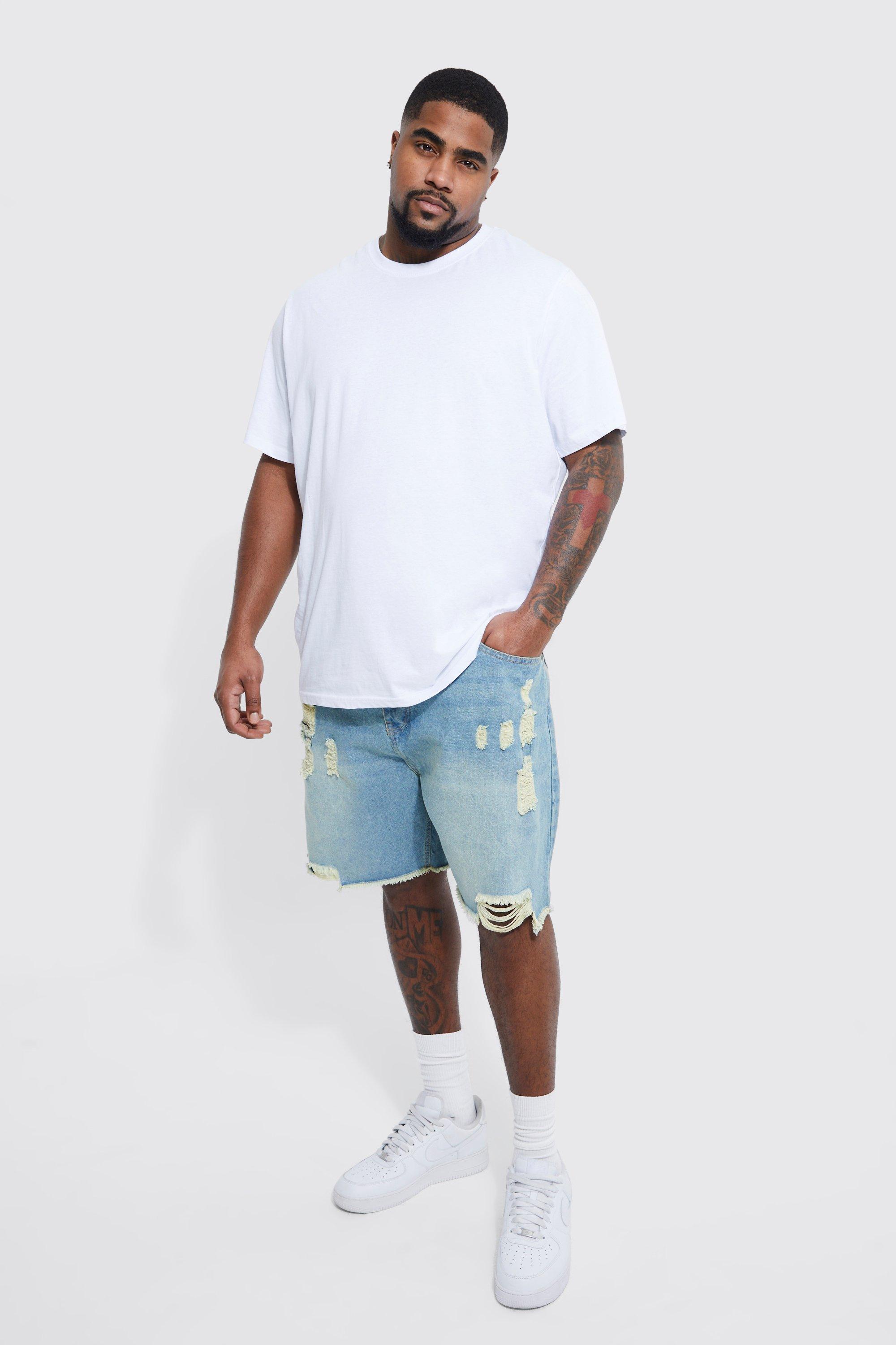 boohoo Men's Relaxed Fit Rigid Denim Shorts