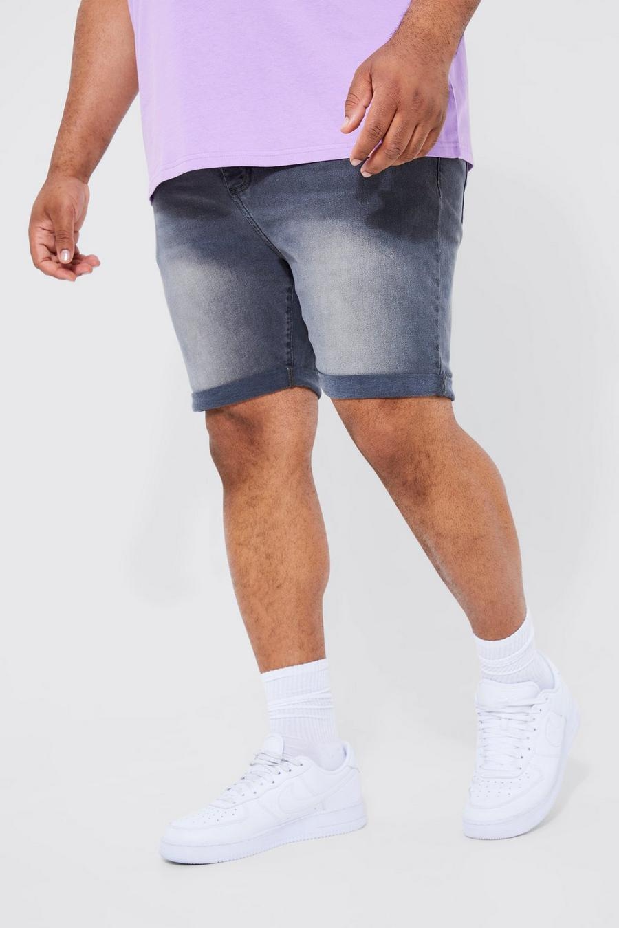 Grande taille - Short skinny en jean, Light grey
