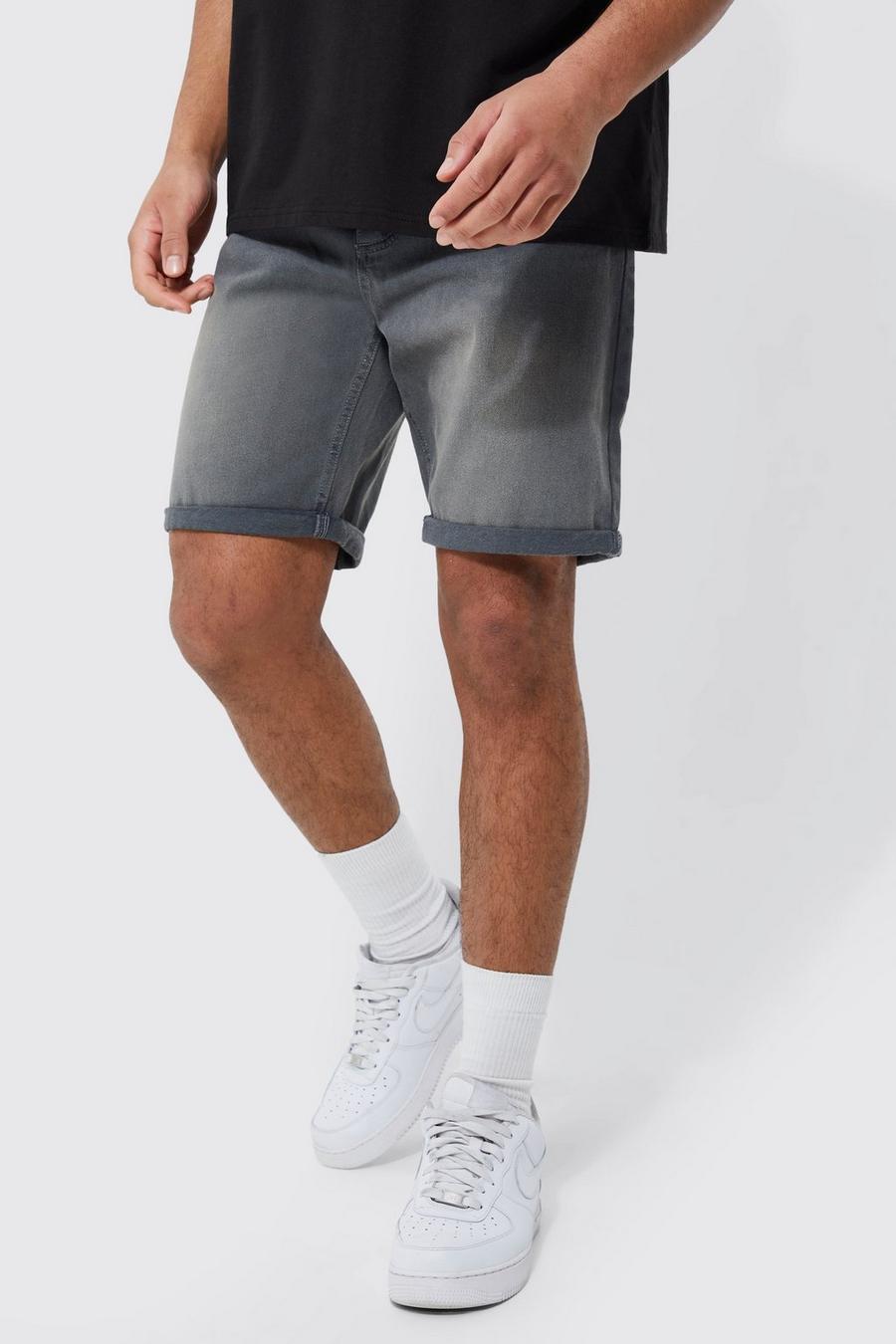 Tall Slim Jeansshorts, Light grey