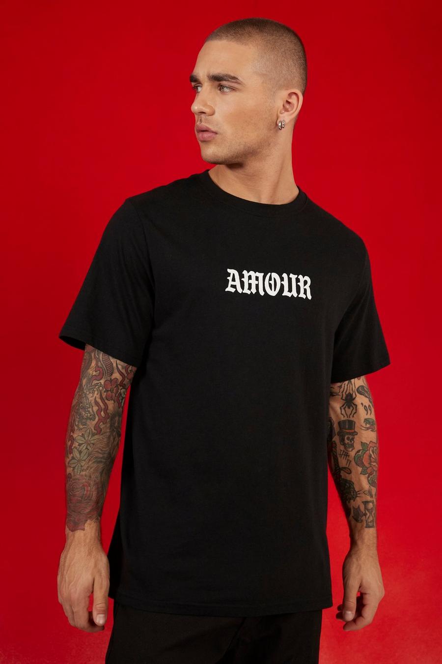 Black  Amour Print T-shirt