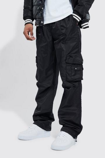 Elastic Waist Relaxed Smart Cargo Trouser black