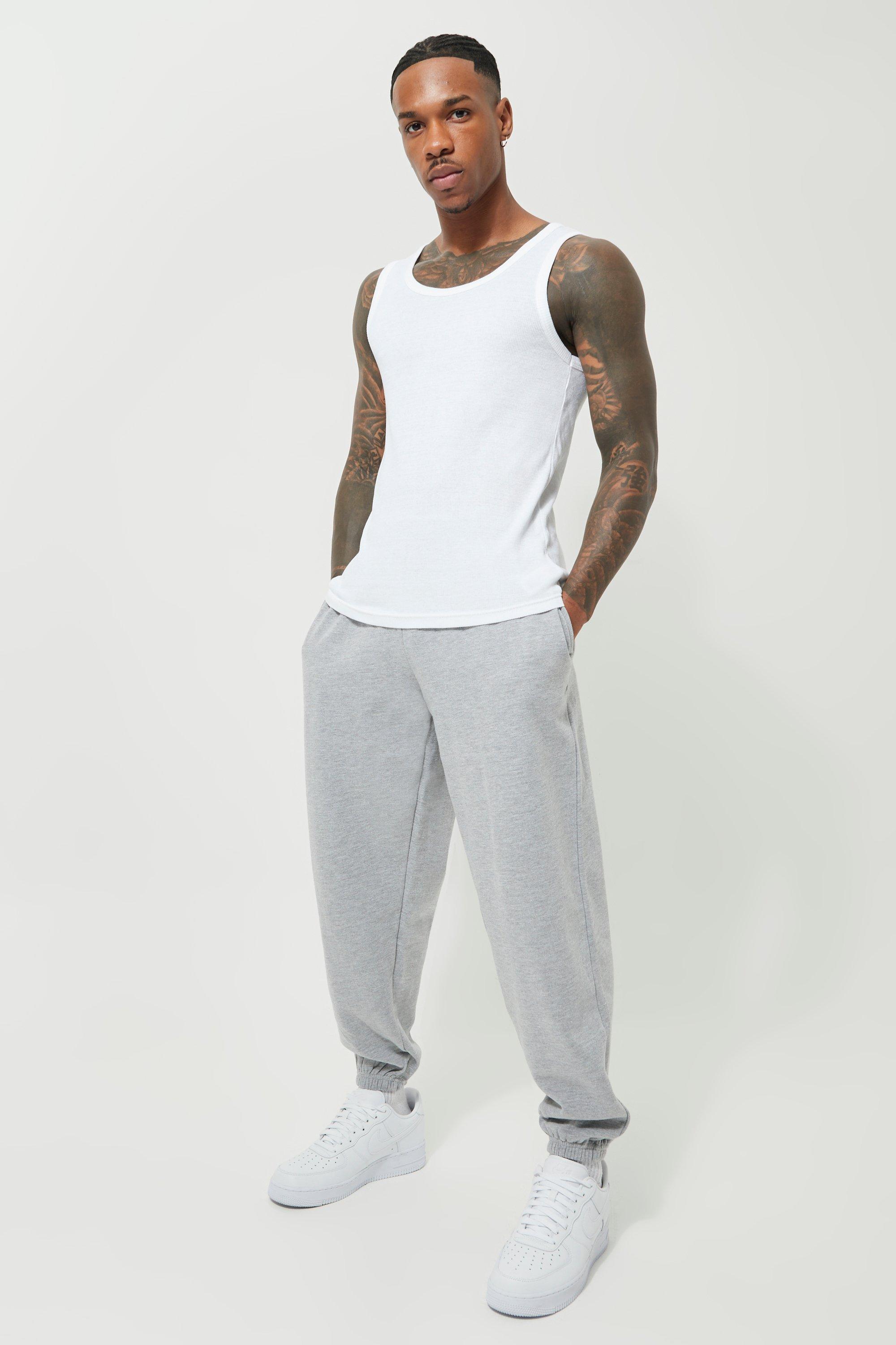 Slim Ribbed Vest - Grey