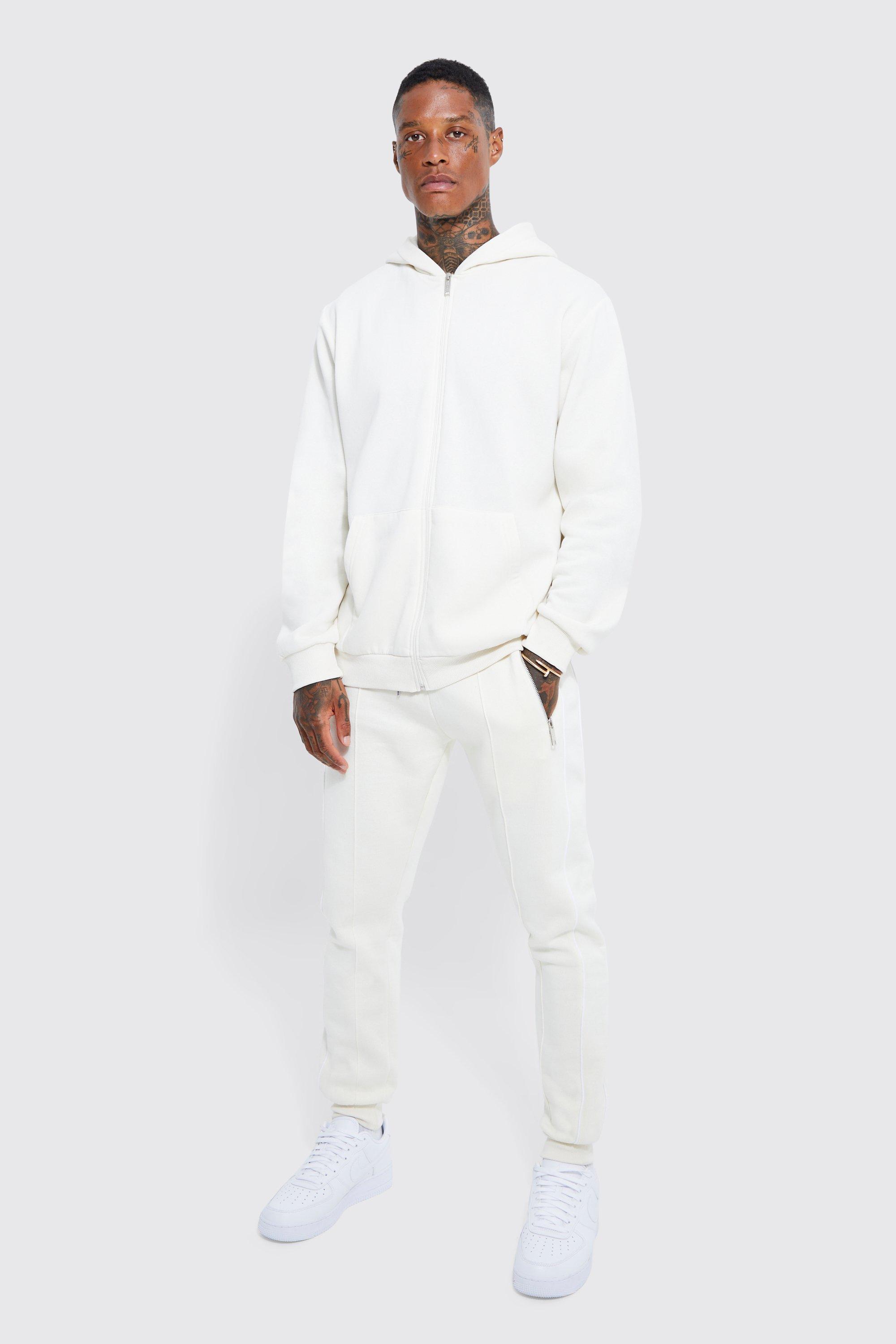 White skinny hot sale joggers mens