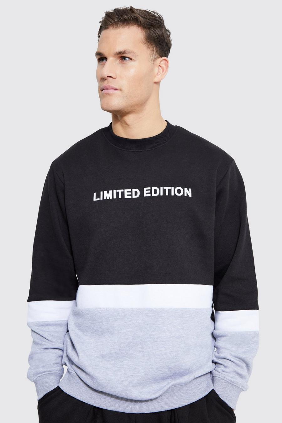 Tall Lightweight Colorblock Sweatshirt, Black image number 1