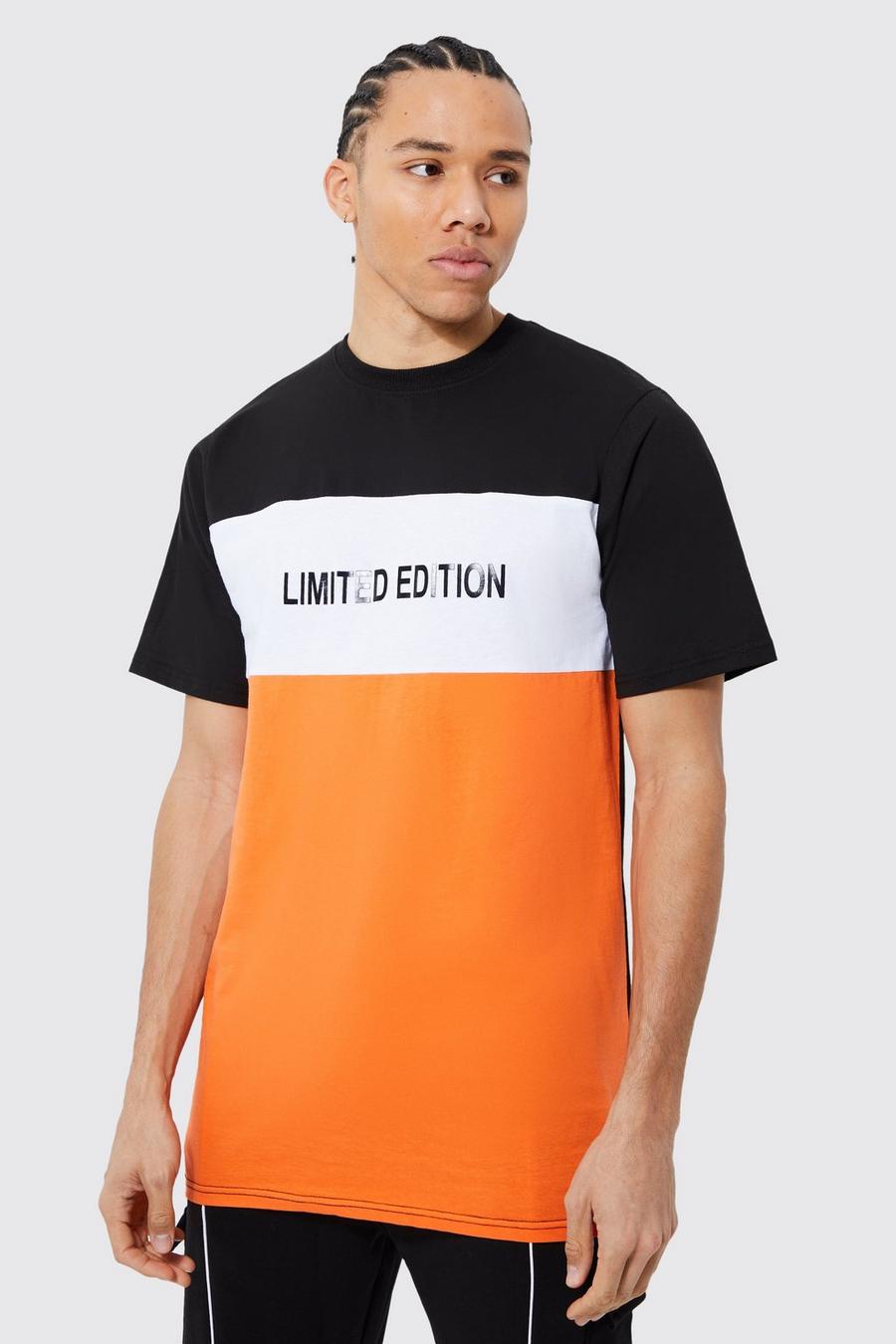 Tall Colorblock Man T-Shirt, Orange image number 1