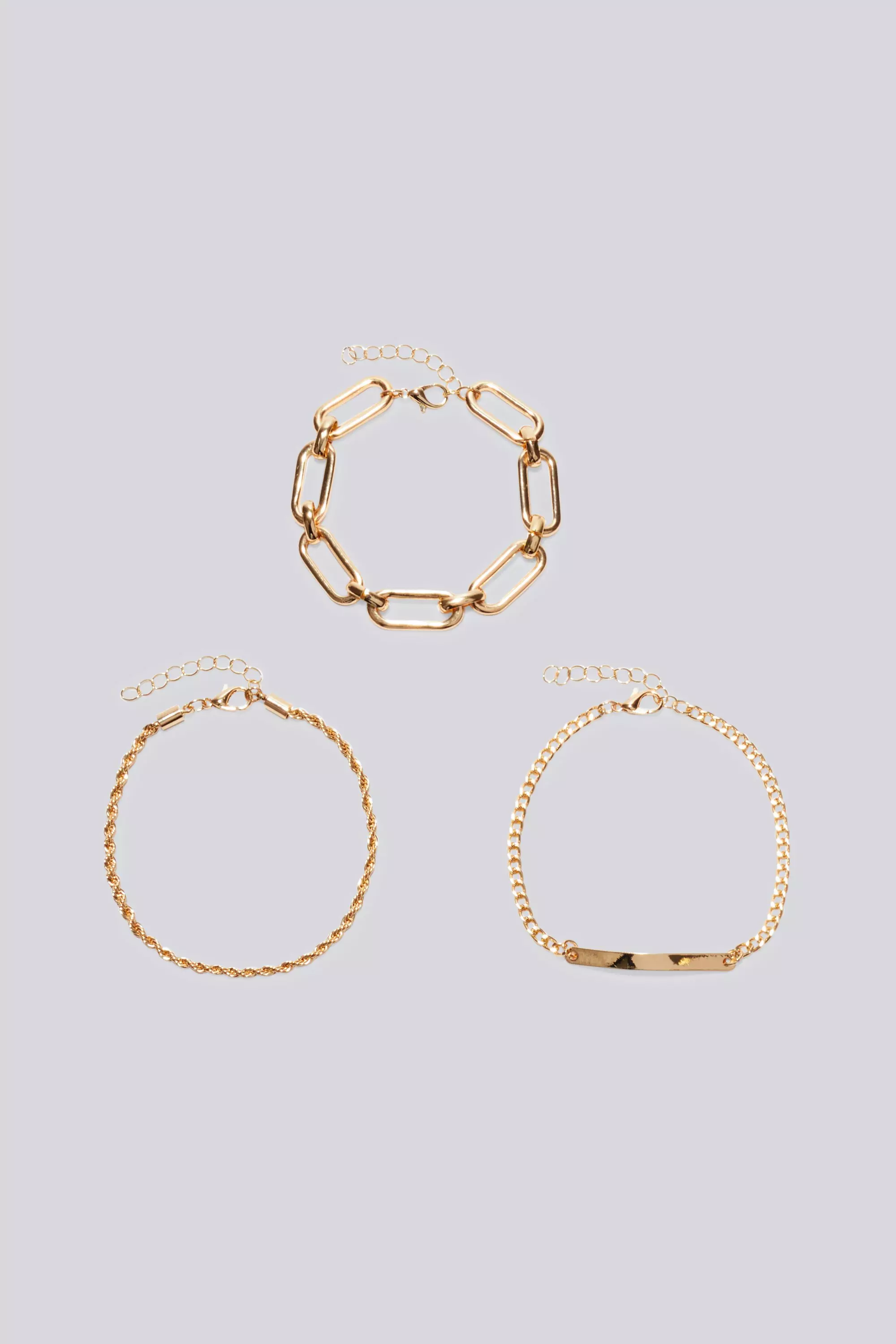 Gold Chunky Chain Bracelet Set alternative image