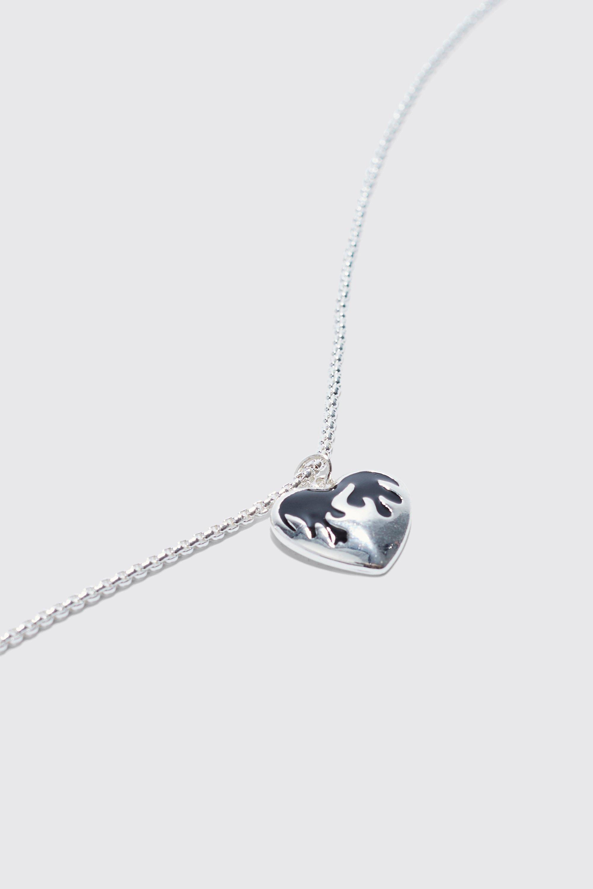 Flame Heart Pendant Necklace | boohoo