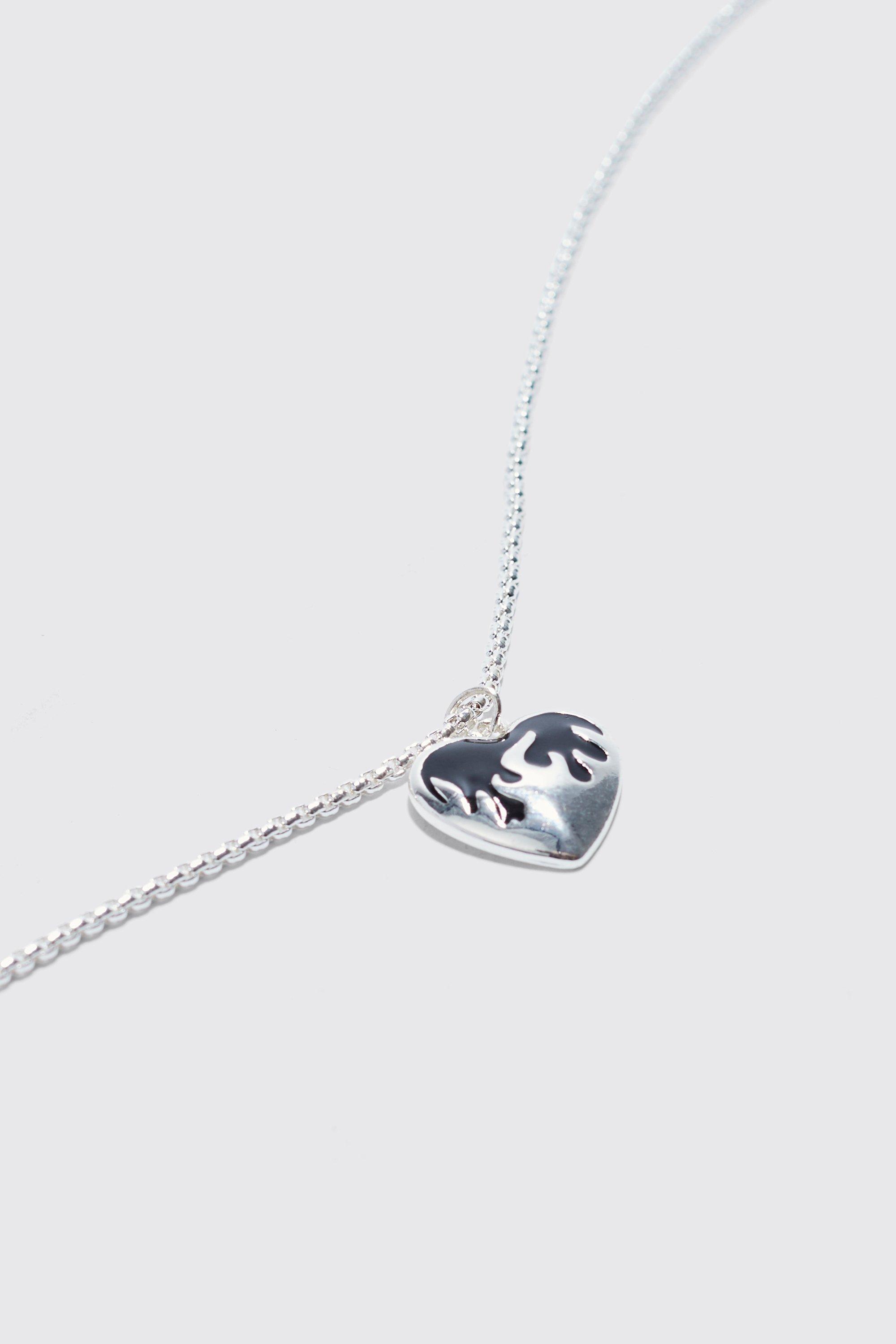 Flame Heart Pendant Necklace | boohoo