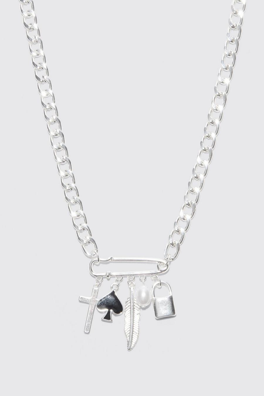 Silver Charm Chain Necklace image number 1