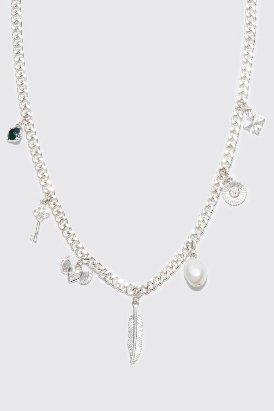 Silver Charm Pendant Necklace