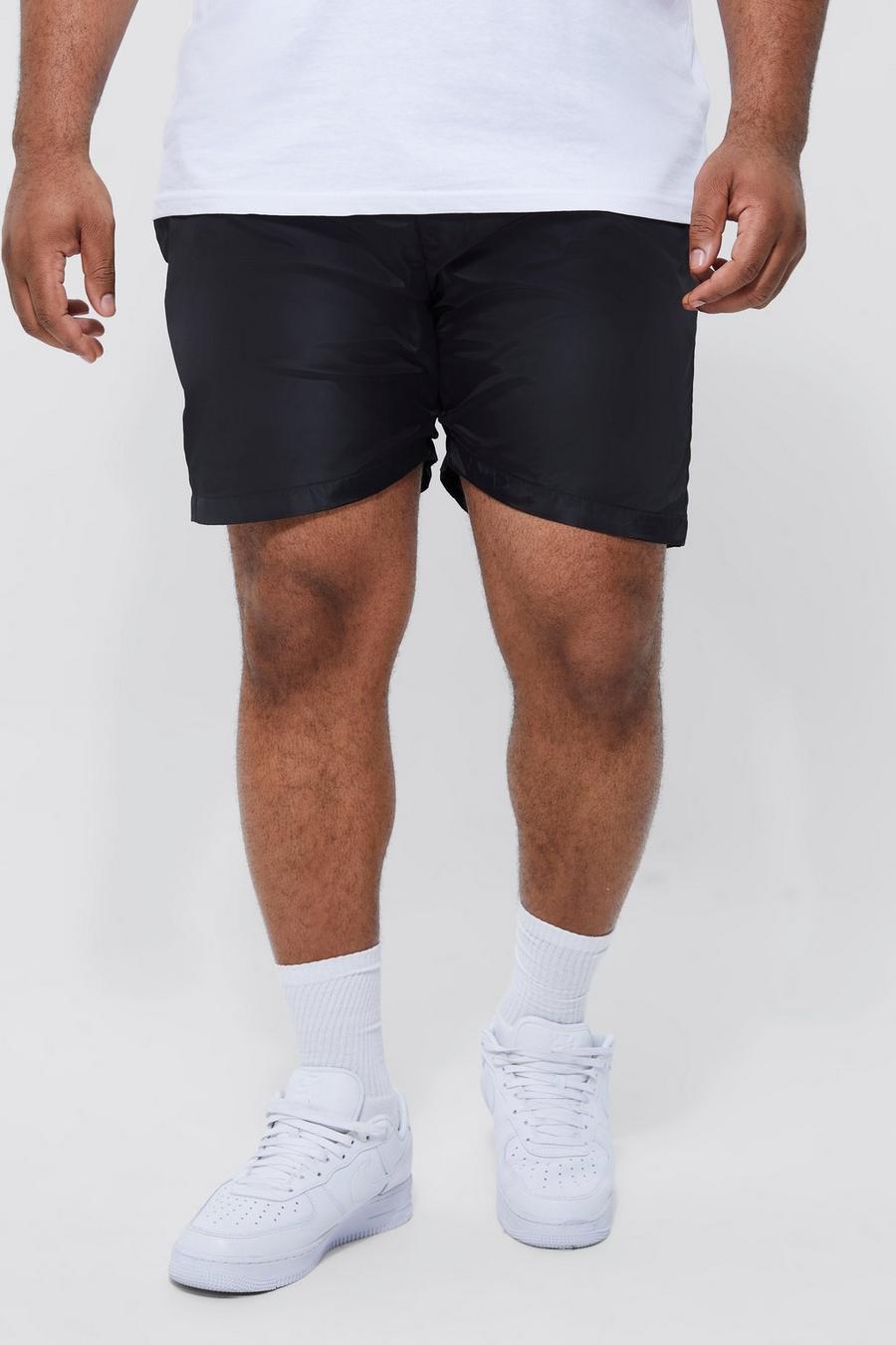 Pantaloncini Plus Size con vita elasticizzata e fermacorde, Black negro