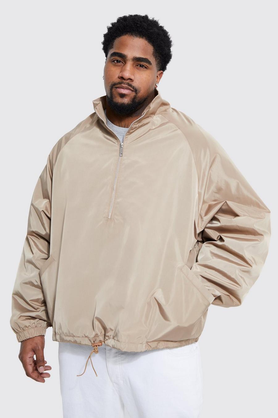 Stone Plus Boxy Fit Funnel Neck Cagoule  image number 1