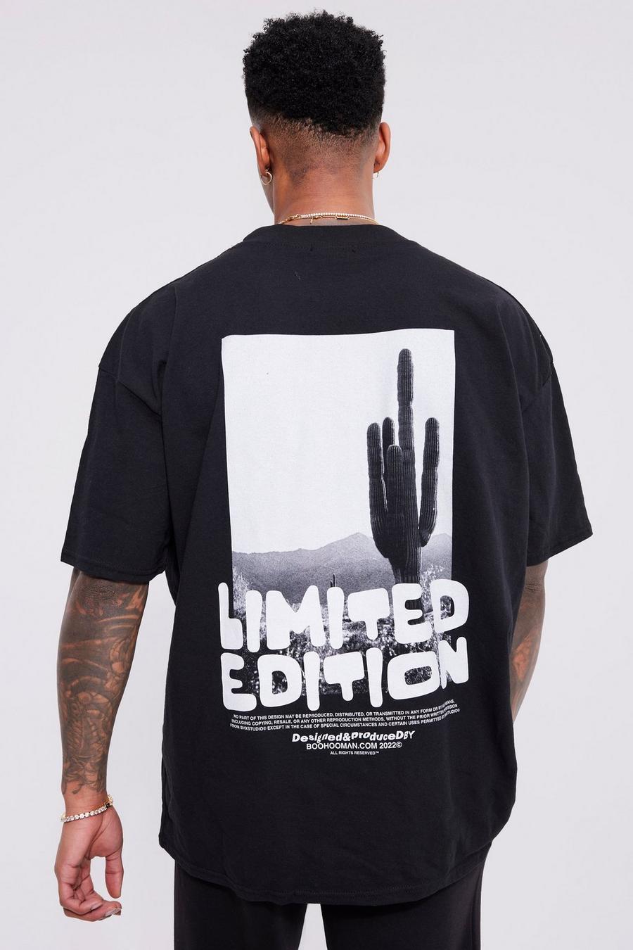 Black noir Oversized T-Shirt Met Print