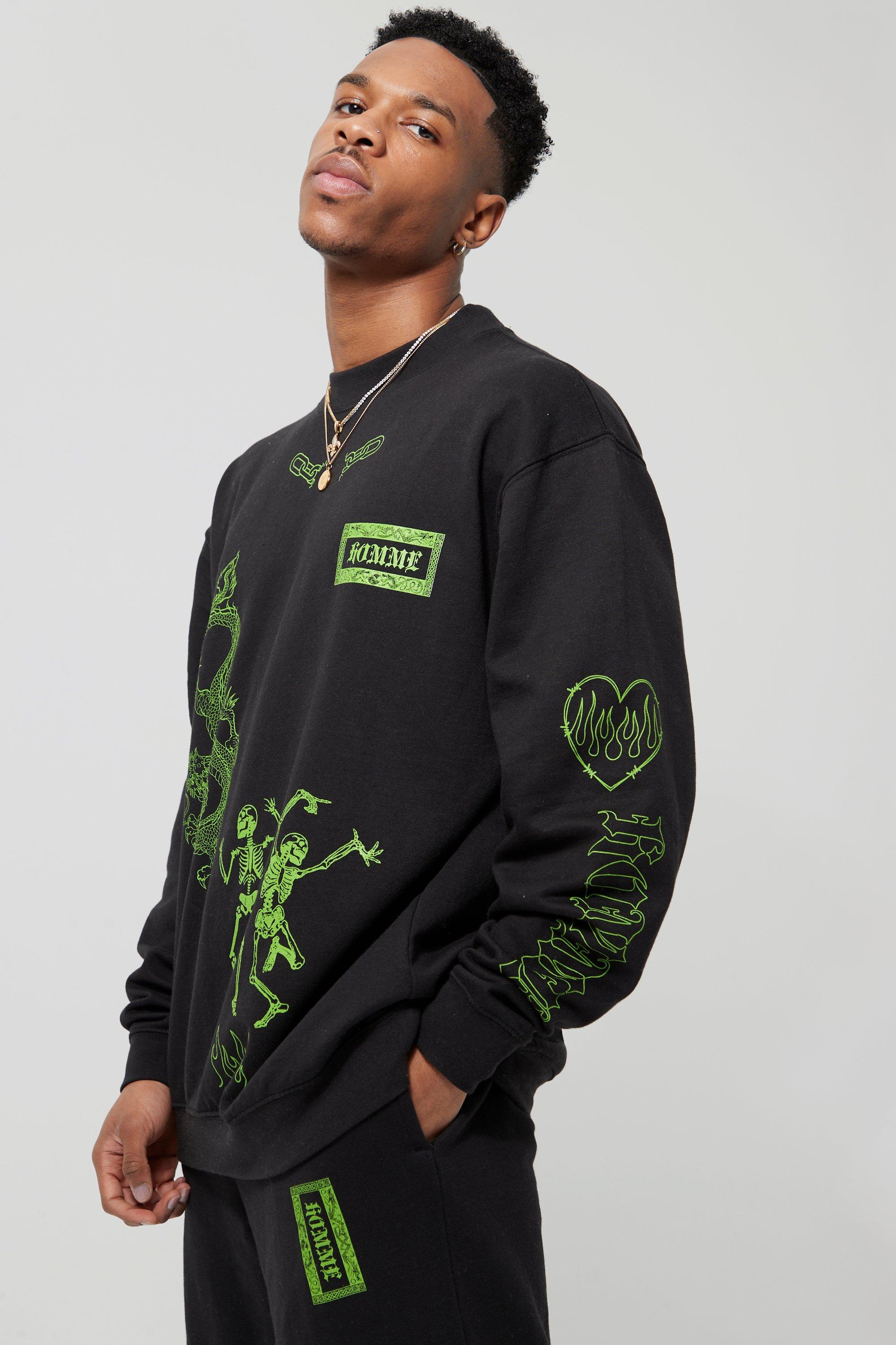 Oversized Graphic Sweatshirt Tracksuit boohoo USA