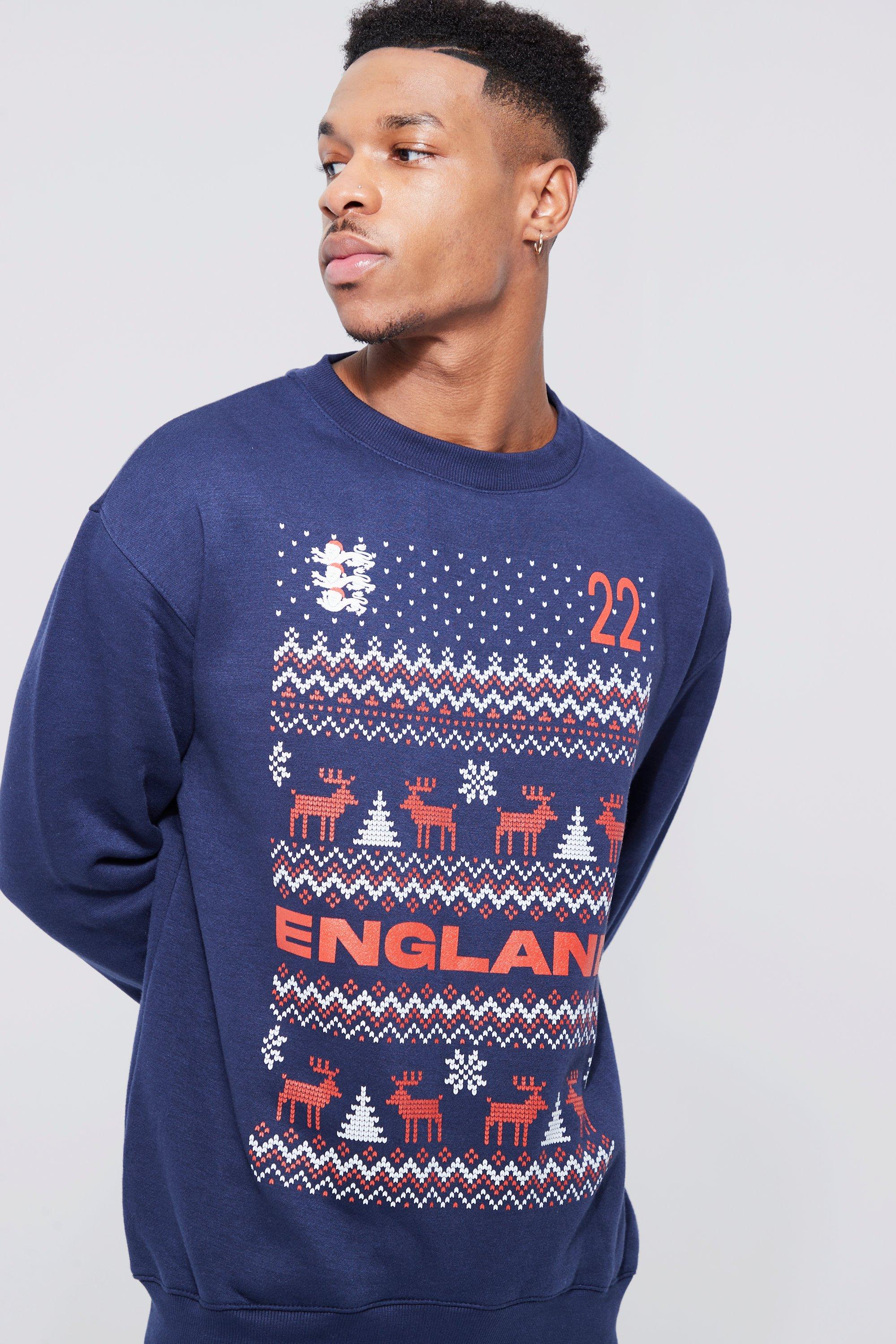 Oversized England 22 Christmas Sweatshirt boohoo