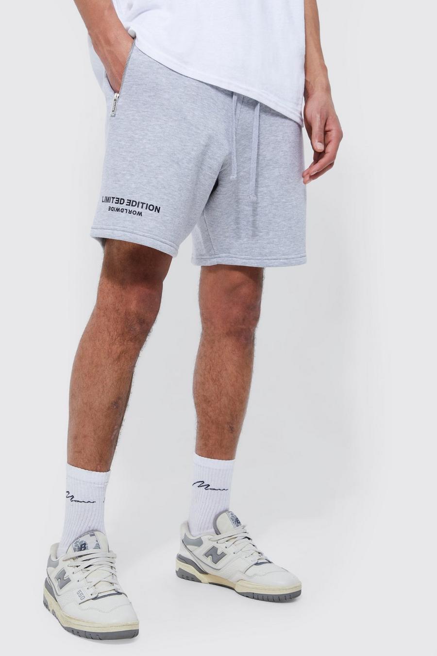 Grey marl Tall Boxy Fit Extended Drawcord Limited Short
