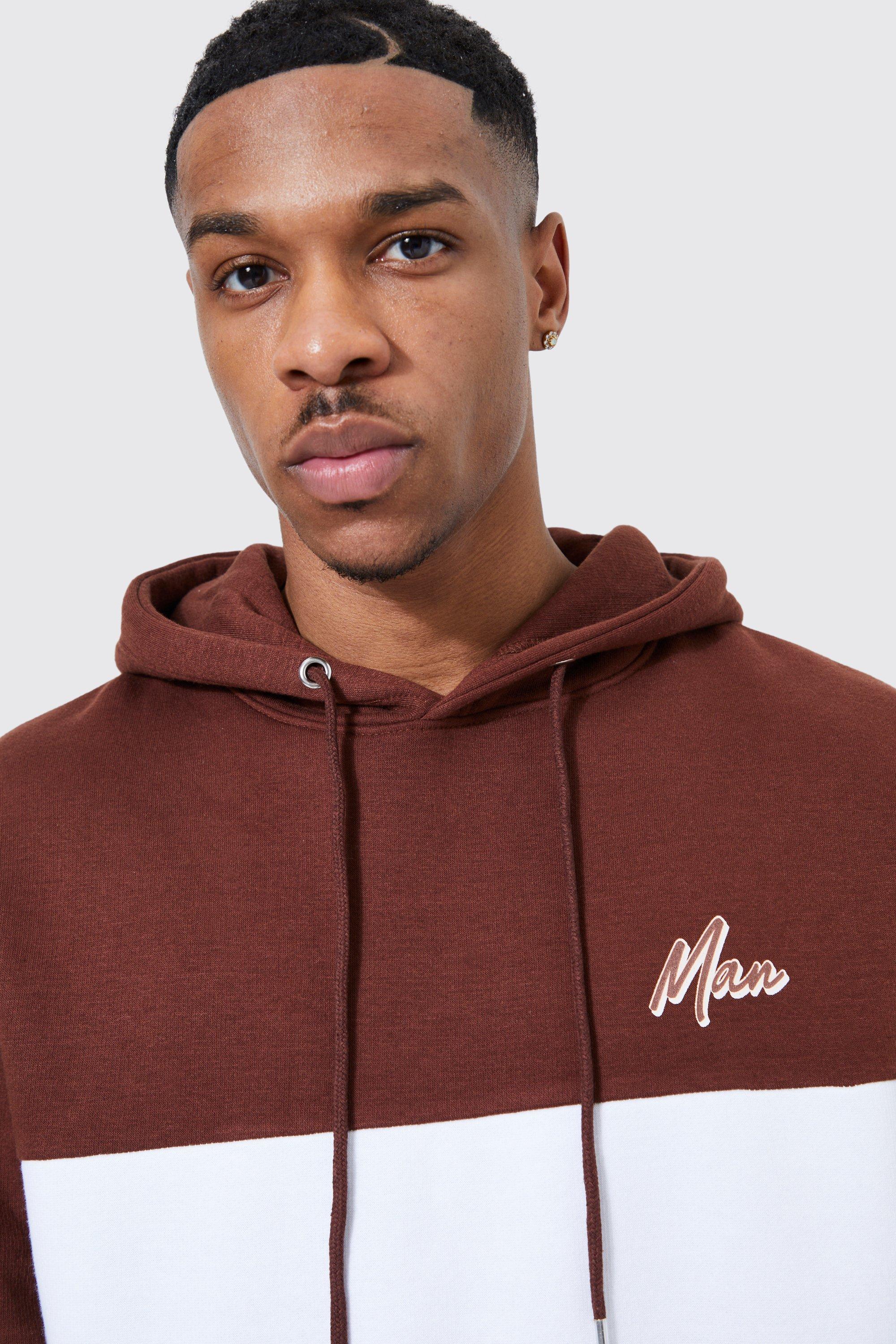 Burgundy color hotsell block hoodie