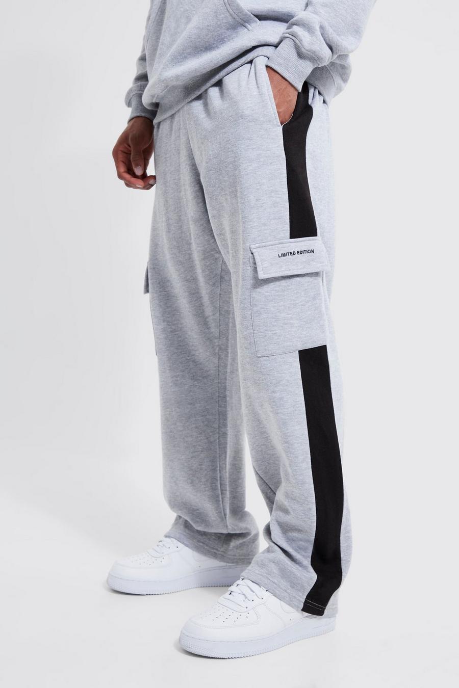 Pantaloni tuta leggeri Limited con pannelli Cargo, Grey marl grigio image number 1