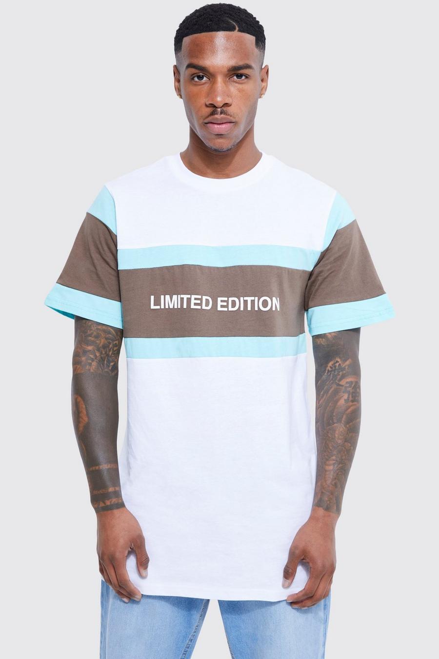White Longline Limited Colour Block T-shirt