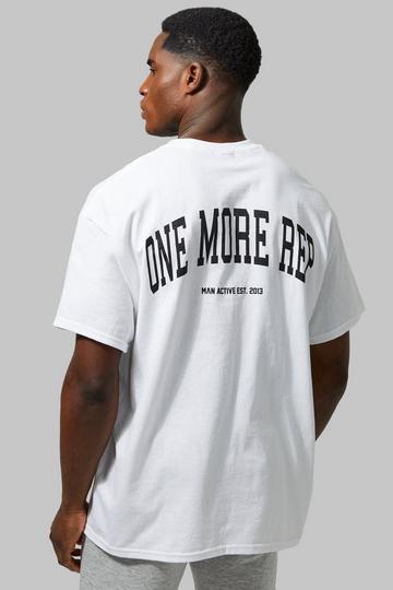MAN ACTIVE GYM OVERSIZED ONE MORE REP T-SHIRT white