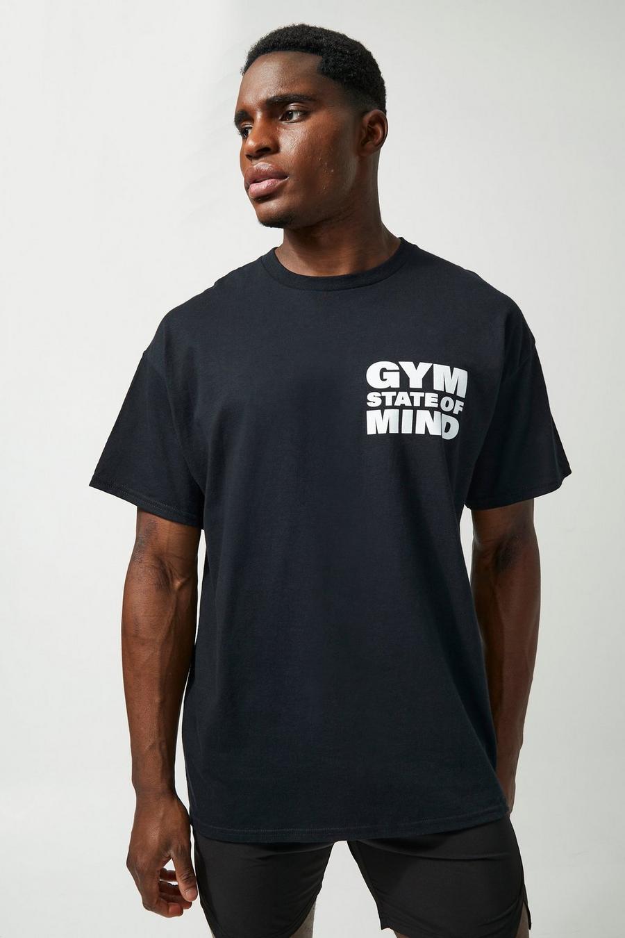 Black noir Man Active Oversized State Of Mind T-shirt