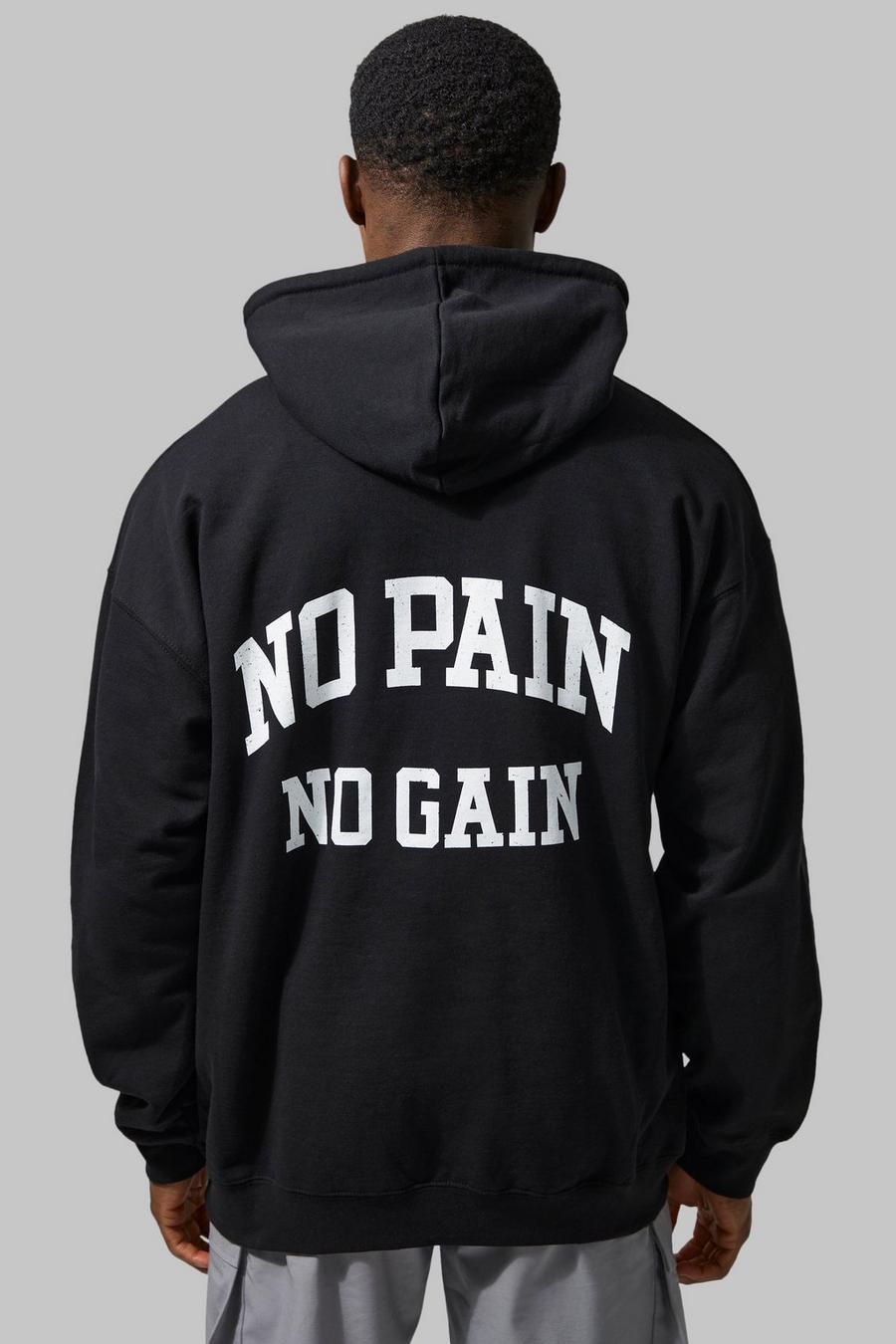Black Man Active Gym Oversized No Pain Hoodie image number 1