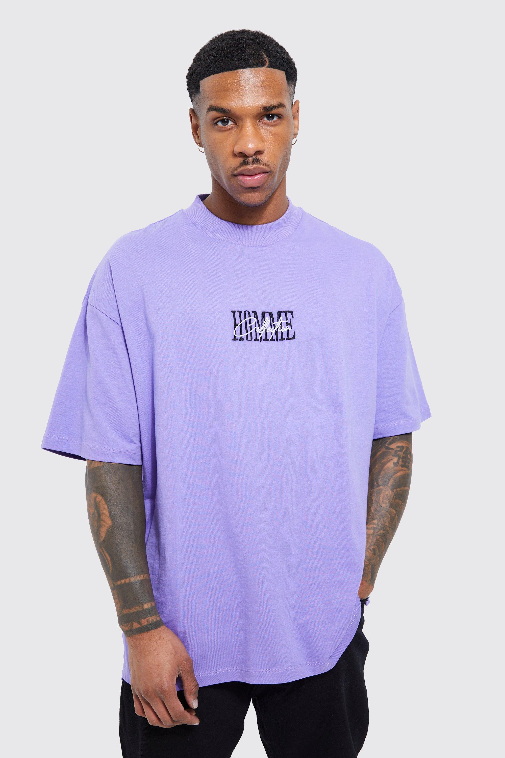 T shirt cheap violet homme