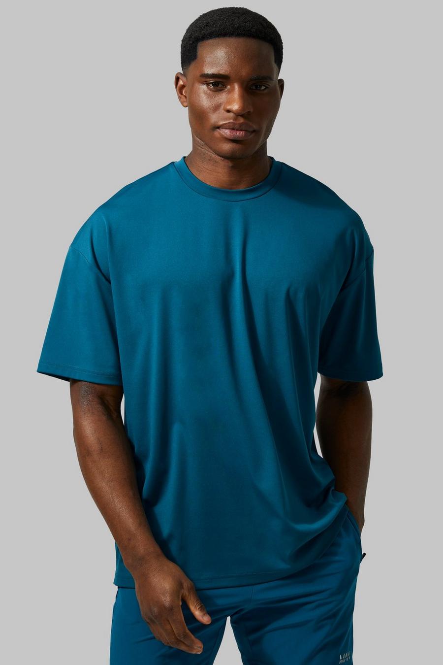 Teal Man Active Gym Oversized Performance T-shirt image number 1