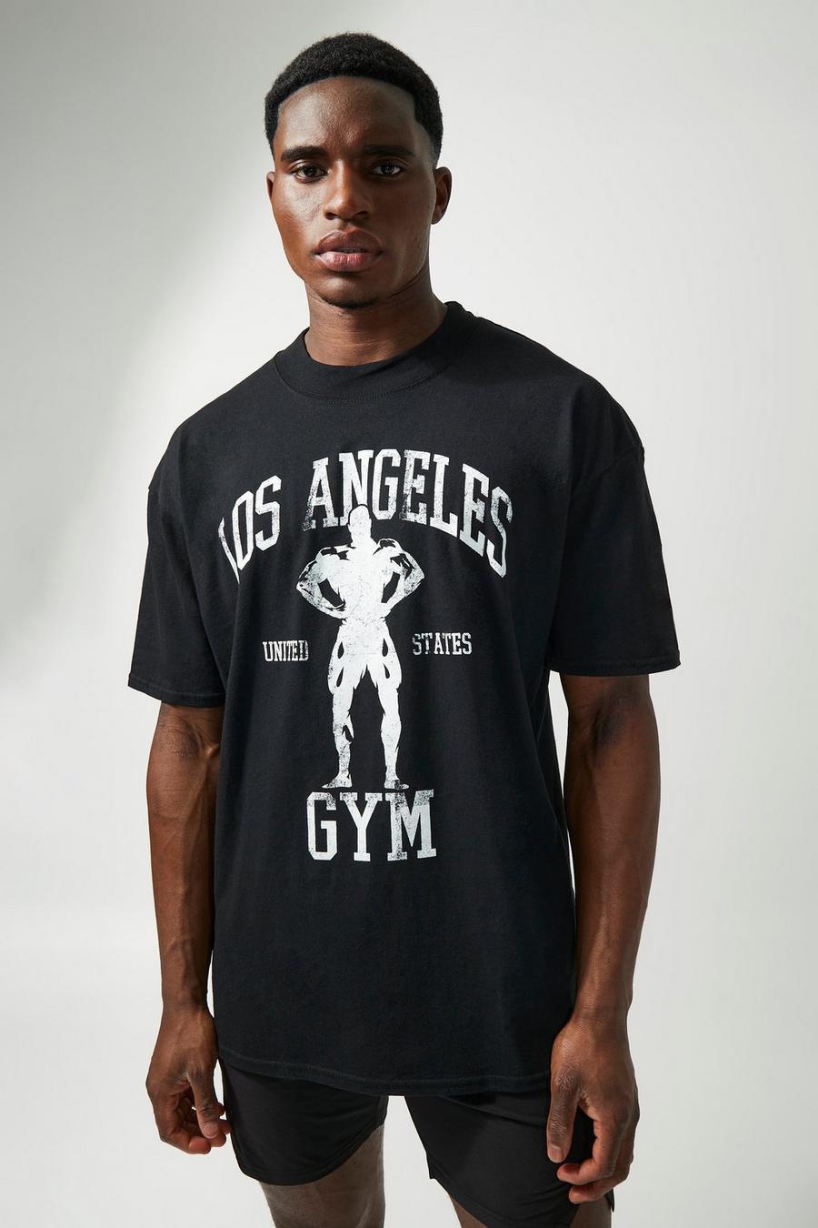 Black Man Active Los Angeles Gym Oversized T-shirt image number 1