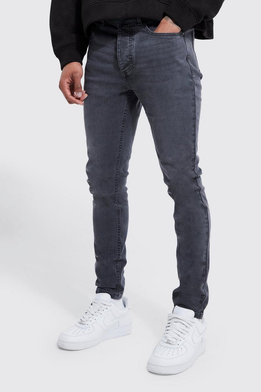 Dark grey Super Stretch Skinny Jeans image number 1
