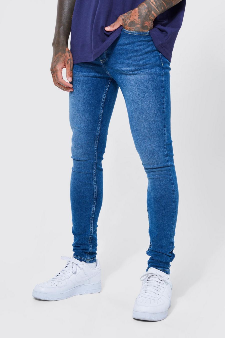 Mid blue Super Stretch Skinny Jeans image number 1