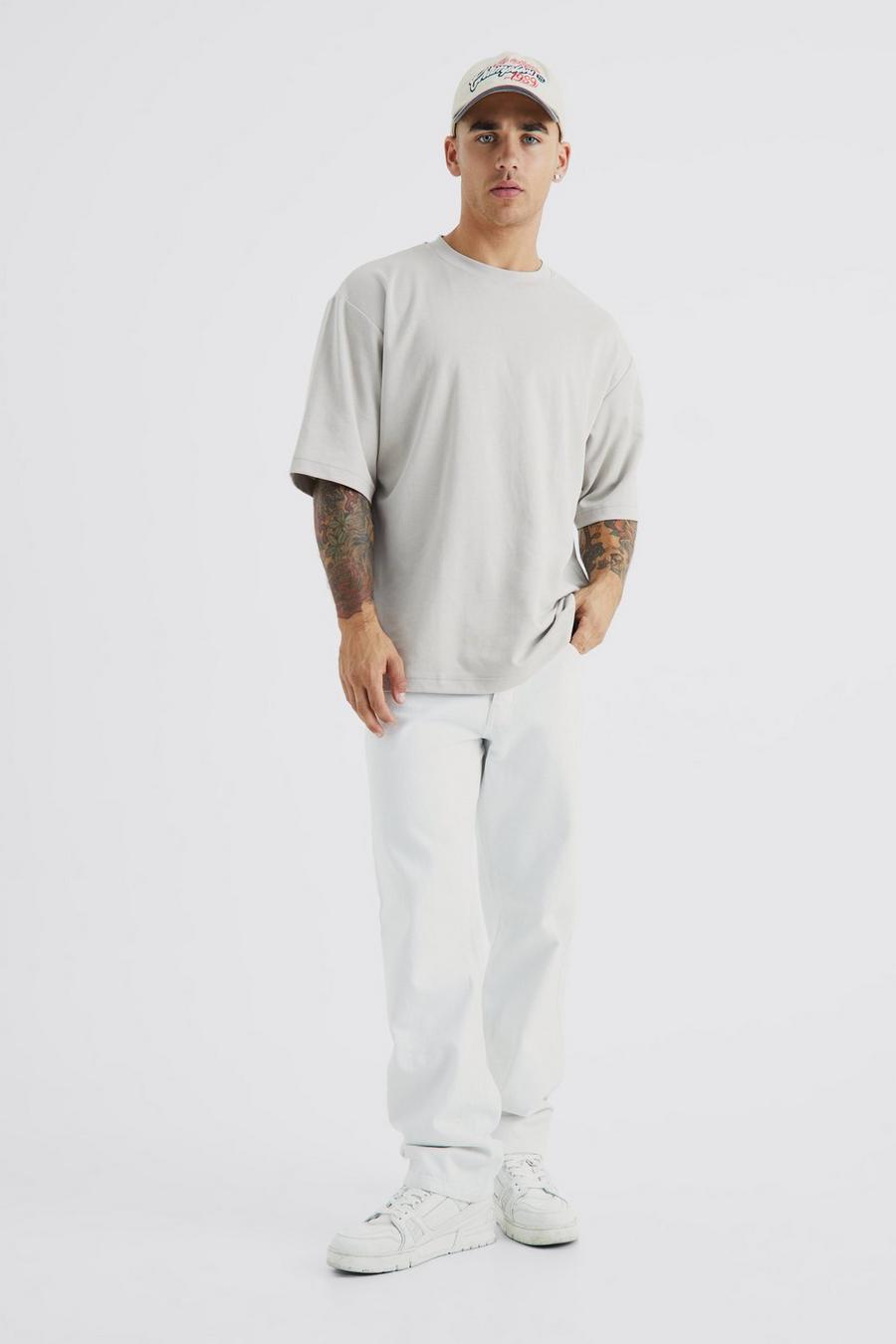 White Relaxed Fit Rigid Jeans