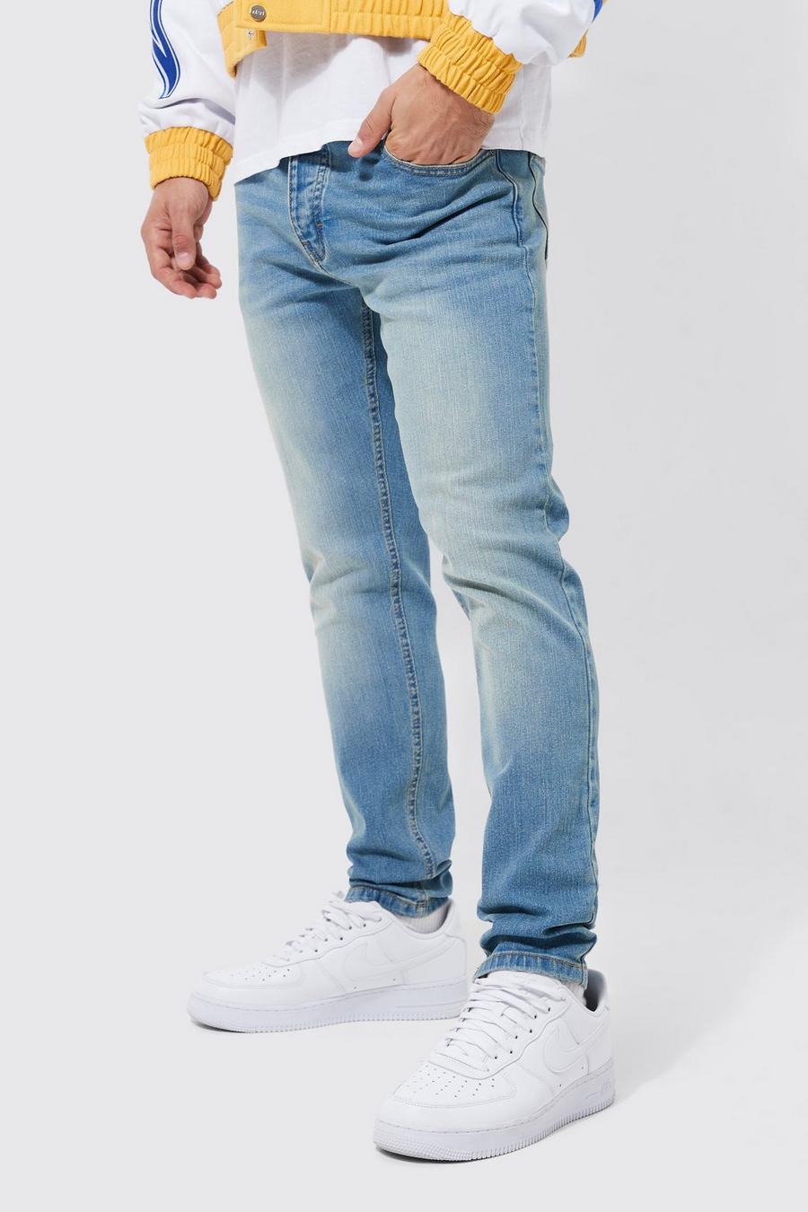 Antique blue Stretchiga skinny jeans image number 1