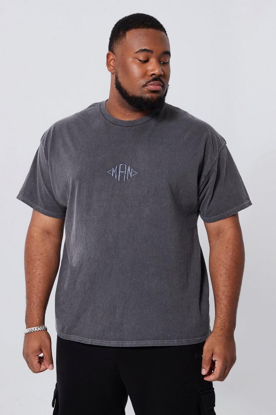 Charcoal Plus Overdye Man Embroidered T-shirt image number 1