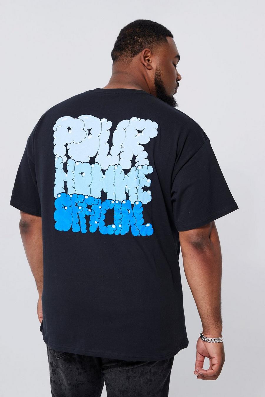 Black Plus Pour Homme Puff Print T-shirt