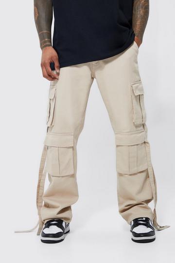 Ecru White Fixed Waist Relaxed Multi Strape Cargo