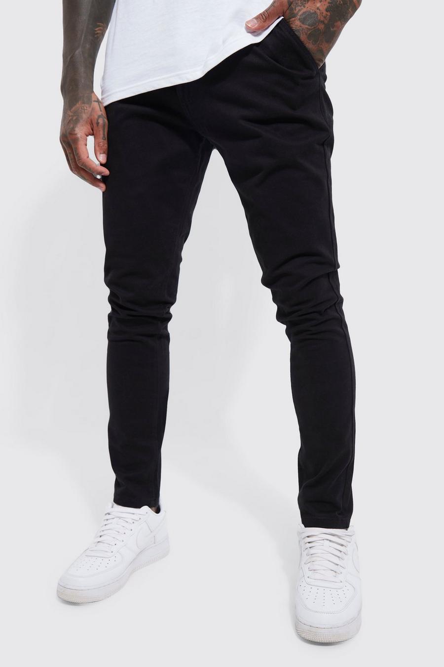 Pantaloni Chino Stretch Skinny Fit con vita fissa, Black image number 1