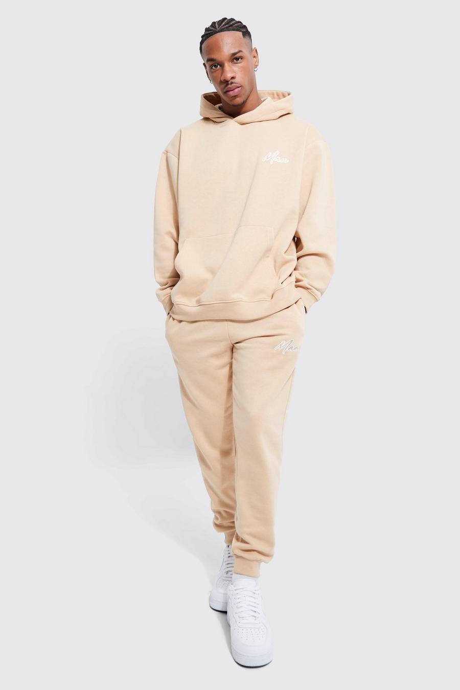 Sand Lightweight Man Oversized Official Hooded Tracksuit image number 1