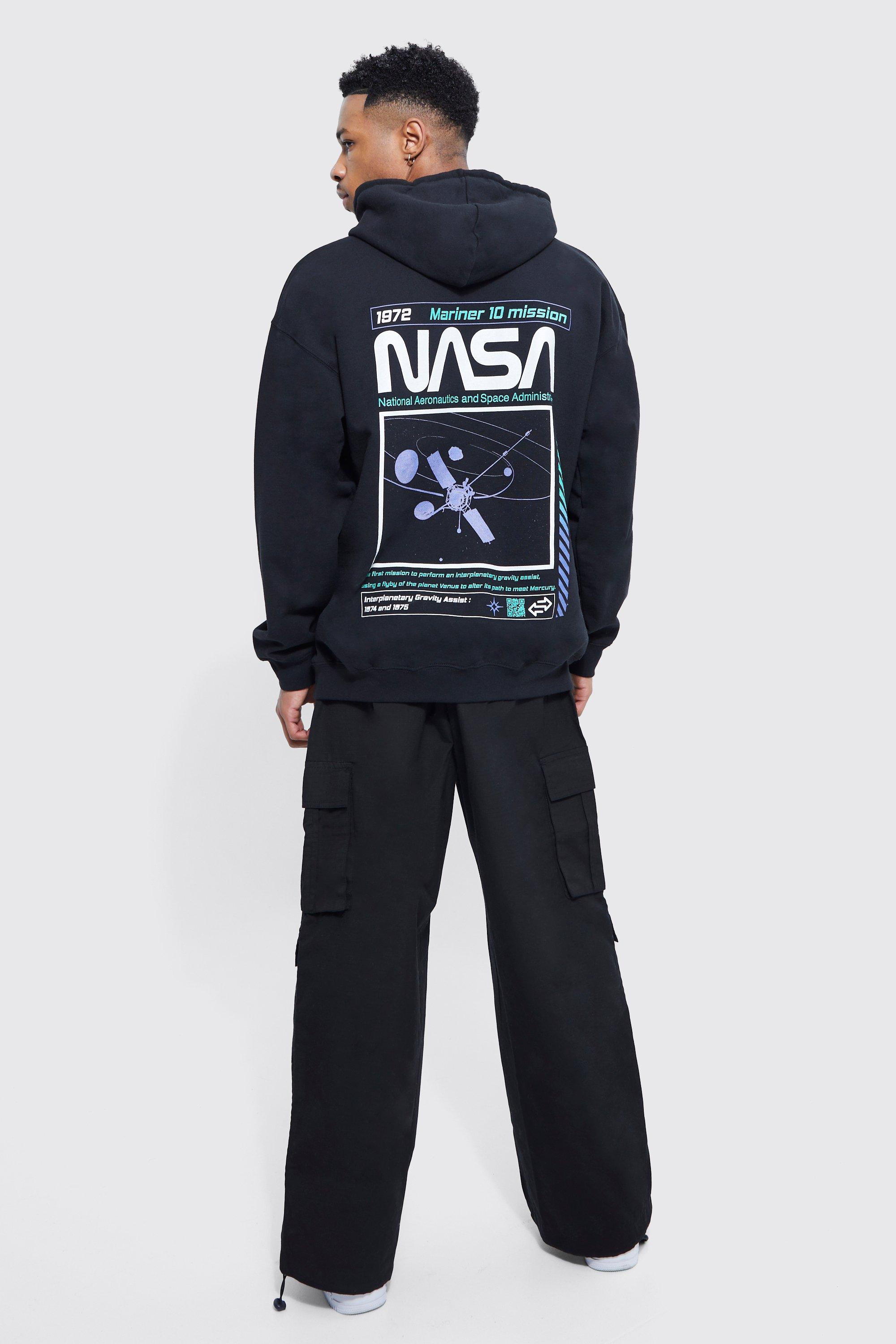 Oversized Nasa Back Graphic Hoodie