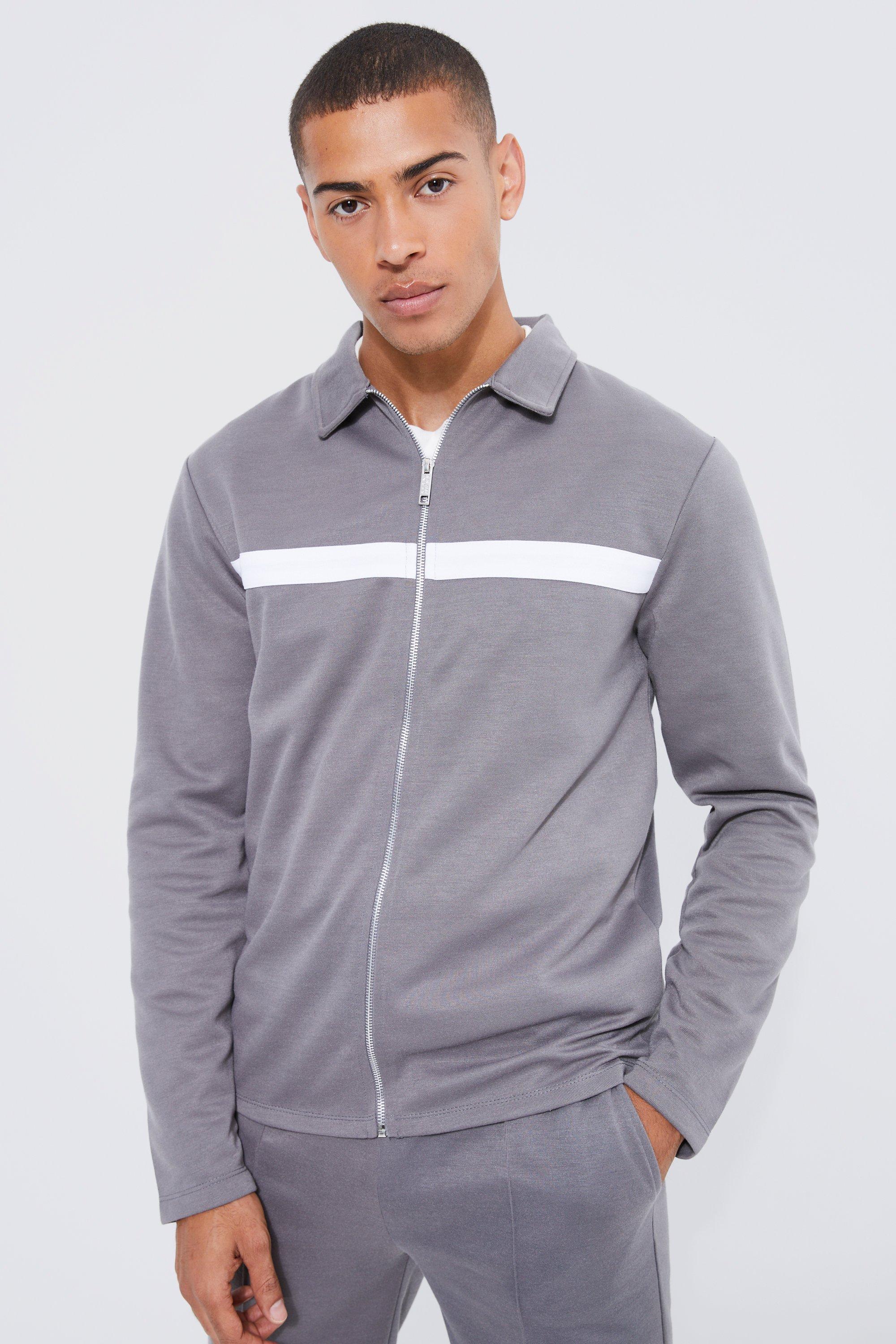 Boohoo mens hot sale grey tracksuit