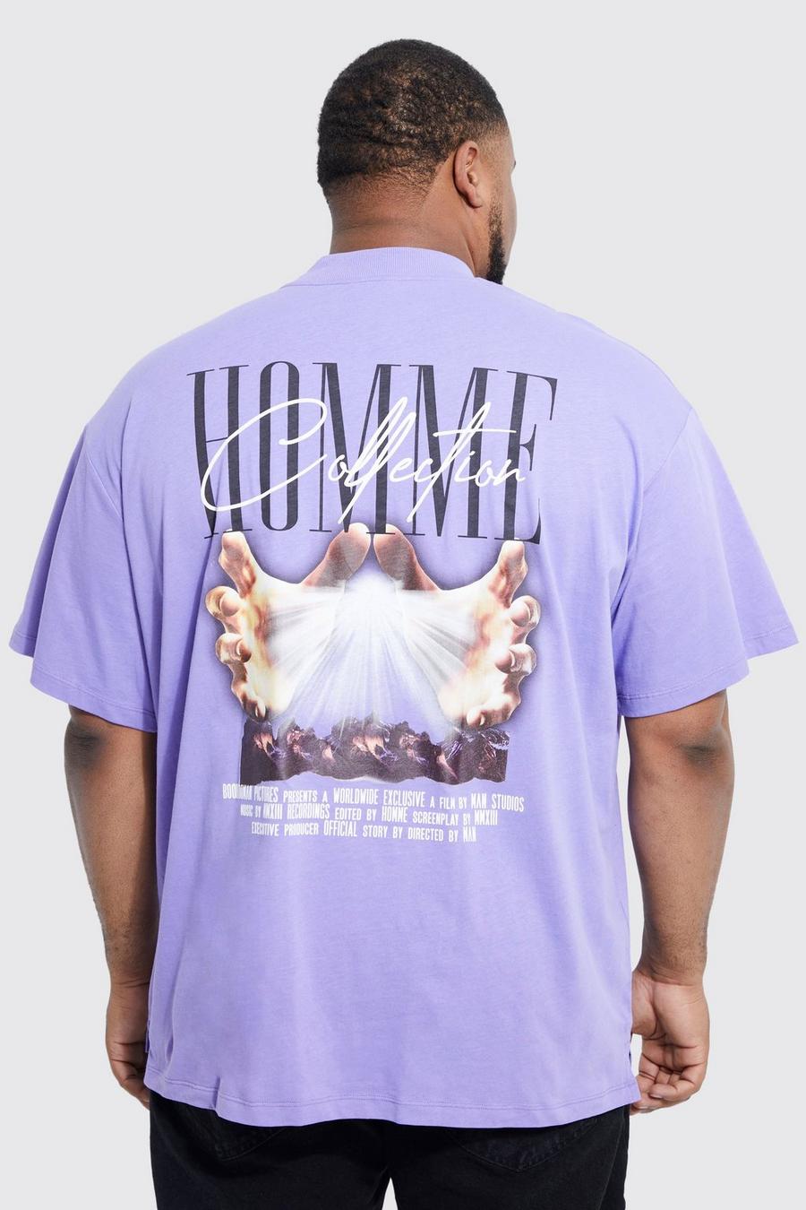 Purple Plus Oversized Extended Neck Homme T-shirt image number 1