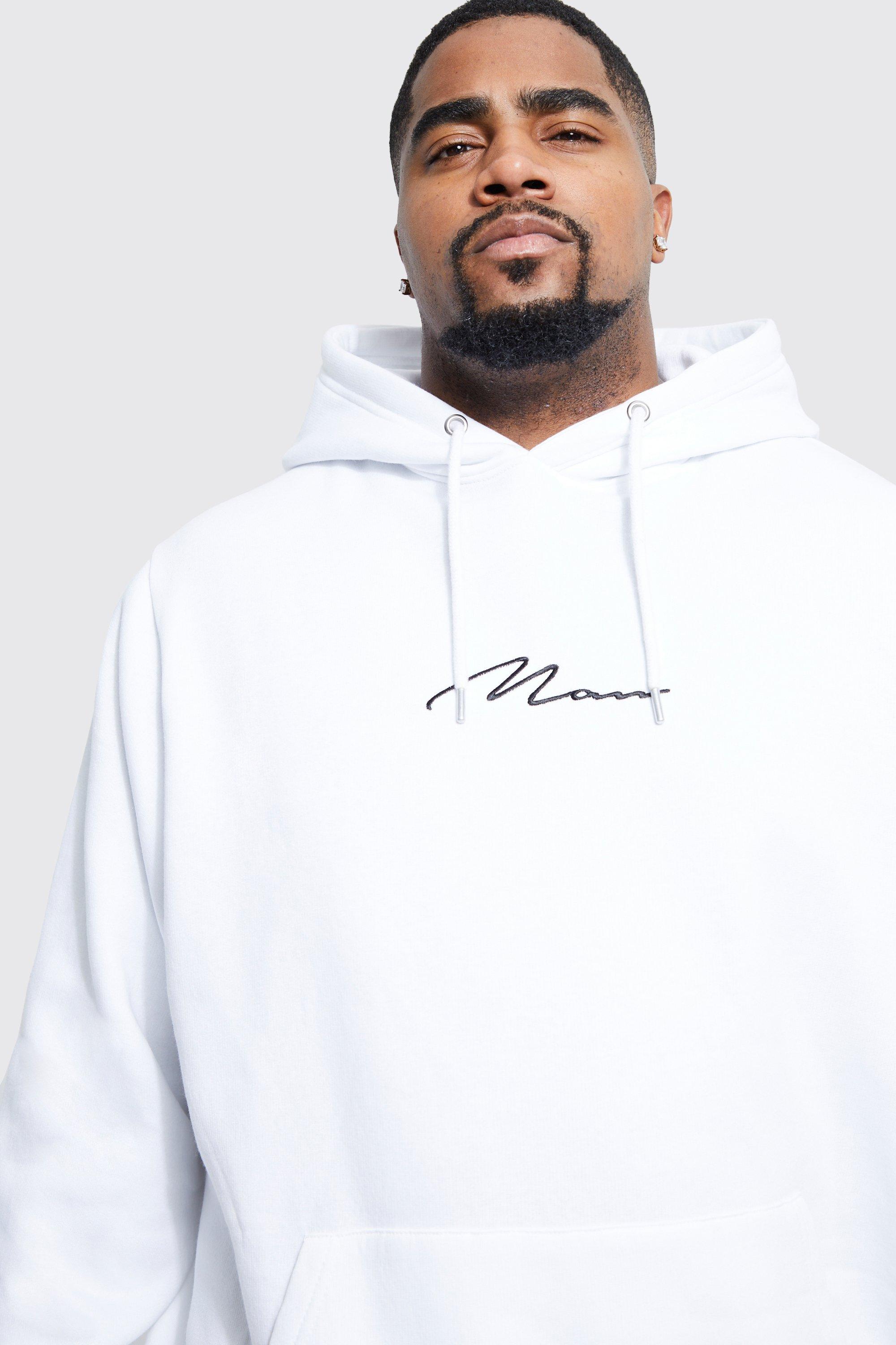 Boohoo man white online hoodie