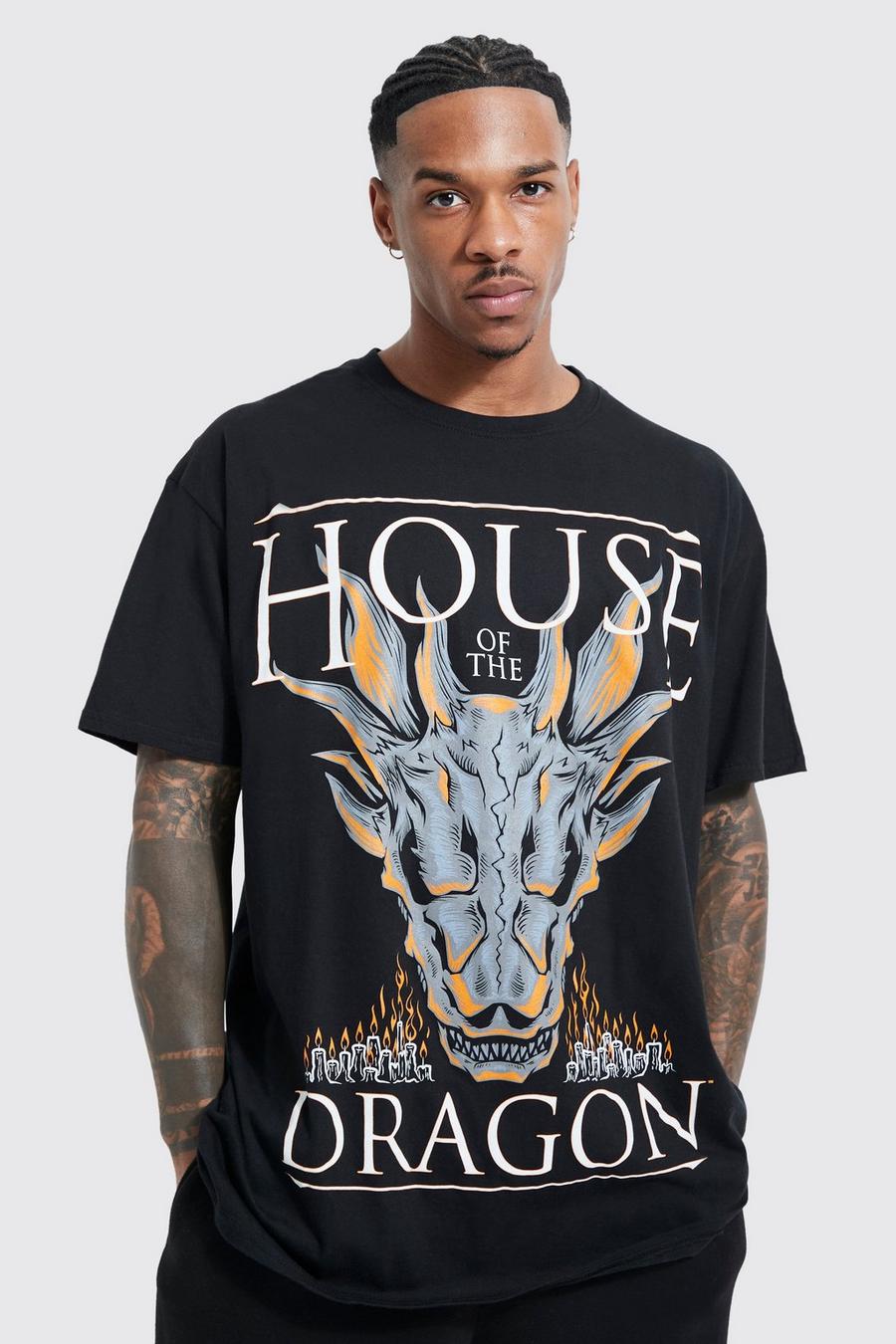Black Oversized House Of The Dragon License T-shirt image number 1